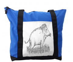 Outline Sketch Wild Boar Shoulder Bag