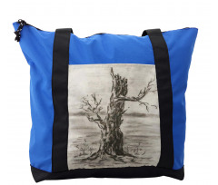 Monochrome Tree Drawing Shoulder Bag