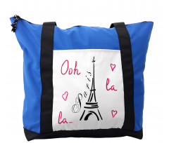 Eiffel Tower with Hearts Shoulder Bag