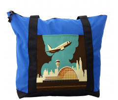 Airfield Plane and City Shoulder Bag