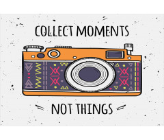 Retro Boho Art Photo Camera Aluminum Water Bottle