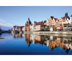 Motlawa River Gdansk Town Aluminum Water Bottle