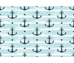 Pattern with Anchors Aluminum Water Bottle