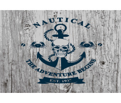 Anchor Skull Rope Sea Aluminum Water Bottle