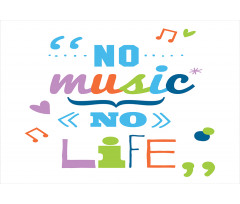 No Music, No Life Slogan Aluminum Water Bottle