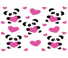 Love Pandas Hearts Aluminum Water Bottle