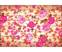 Roses on Wood Backdrop Aluminum Water Bottle