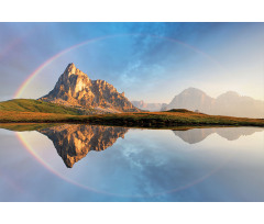 Rainbow over Mountain Aluminum Water Bottle