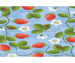 Strawberry Daisy Retro Aluminum Water Bottle