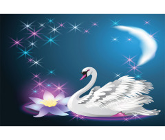 Magic Lily White Swan Aluminum Water Bottle