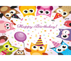 Birthday Party Owls Aluminum Water Bottle