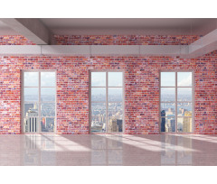 Red Brick Wall Loft City Aluminum Water Bottle