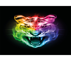 Abstract Feline Colorful Aluminum Water Bottle
