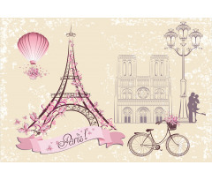 Floral Paris Eiffel Aluminum Water Bottle