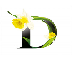 D Silhouette Daffodils Aluminum Water Bottle
