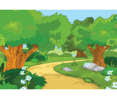 Pathway Flowers Trees Aluminum Water Bottle