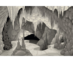 Cavern with Stalagmites Aluminum Water Bottle