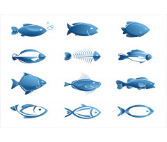 Array of Fish Marine Life Aluminum Water Bottle