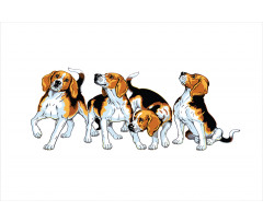 4 Beagle Hounds Play Aluminum Water Bottle