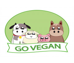 Go Vegan Slogan Animals Aluminum Water Bottle