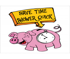 Save Time Shower Quick Piggy Aluminum Water Bottle