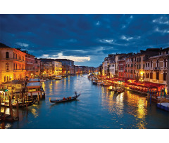 View on Grand Canal Rialto Aluminum Water Bottle