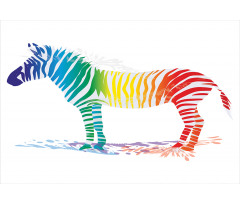 Zebra Rainbow Colors Aluminum Water Bottle