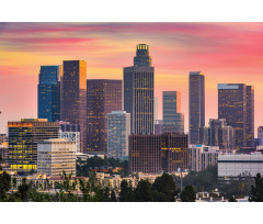 Los Angeles Skyline Orange Sky Aluminum Water Bottle