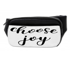 Monochrome Happy Wording Bumbag