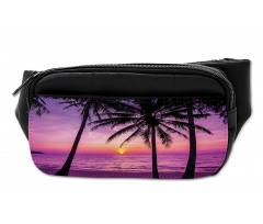 Palms Silhouette Purple Bumbag