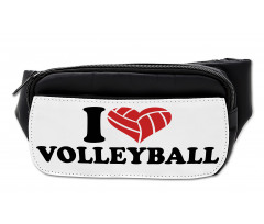 I Love Volleyball Text Bumbag