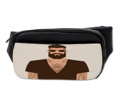 Tattooed Hipster Cartoon Bumbag