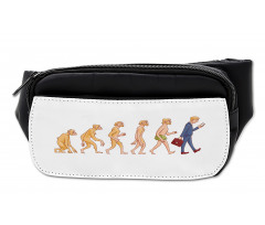 Ape to Man Cartoon Design Bumbag