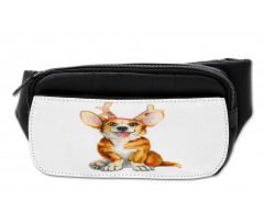 Corgi Dog with Deer Antlers Bumbag