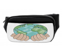 Hands Holding Globe Art Bumbag