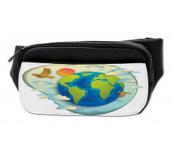 Graphical Globe Clouds Bumbag