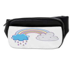 Raining Clouds Cartoon Art Bumbag