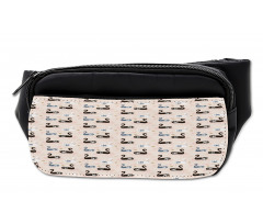 Black White Aquatic Bird Bumbag