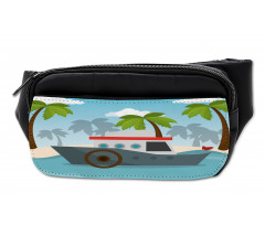 Cartoon Boat Palms Bumbag