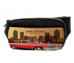 Retro Car and City Skyline Bumbag