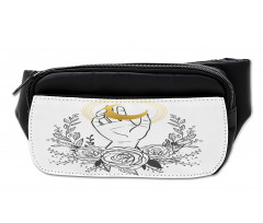 Crescent Floral Wreath Bumbag