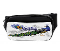 Wild Peacock Feather Bumbag