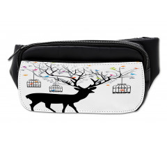 Deer Colorful Birds Bumbag