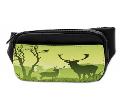 Deer Trees and Crow Bird Bumbag