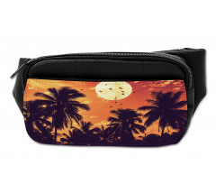 Palms Full Moon Birds Bumbag