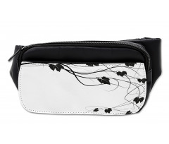 Monotone Abstract Leaves Art Bumbag