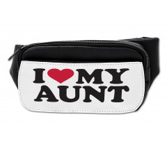 I Love My Aunt Bold Text Font Bumbag