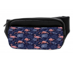 Exotic Floral Flamingos Bumbag