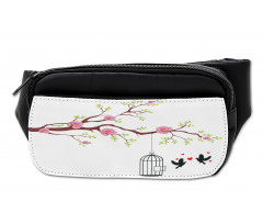 Roses Blossoms Birds Bumbag