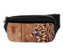 Wooden Table Wine Corks Bumbag